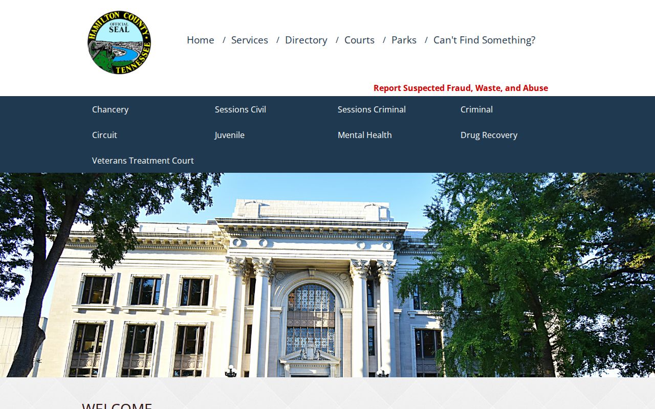 Hamilton County warrant records, local court divisions on the county court system page