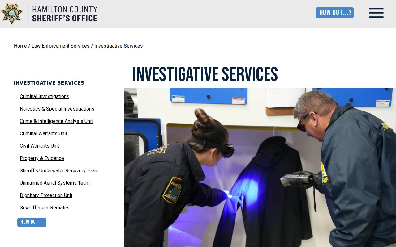 Hamilton County arrest warrant records, HCSO Criminal Warrants Unit service information