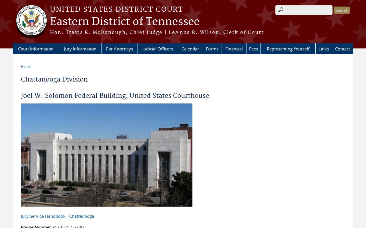 Hamilton County arrest warrant records, Joel W. Solomon Federal Building contact page