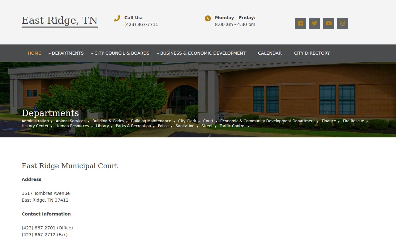 East Ridge warrant payment rules and municipal court form