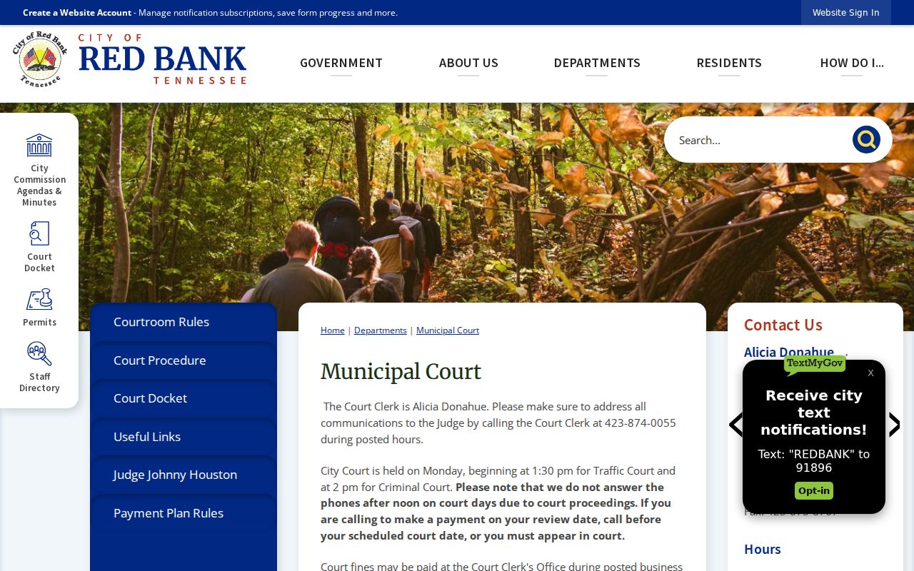Hamilton County traffic warrants, Red Bank Municipal Court schedule and payment methods